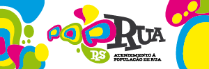 Banner com a identidade visual do programa Pop Rua RS